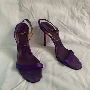 Christian Louboutin Purple Strappy Slingback Heels